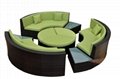 Curved sectional wicker sofa set 3