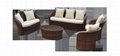Curved sectional wicker sofa set 2