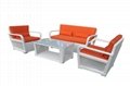 Curved sectional wicker sofa set 1