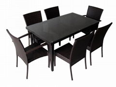 Outdoor Aluminium extension table dining chairs