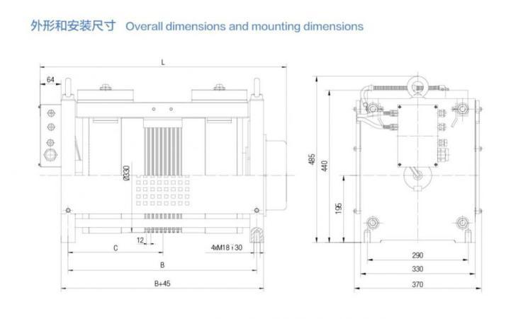 Ø410 Gearless Elevator Traction Machine With Converter 3 Phase 400V 2