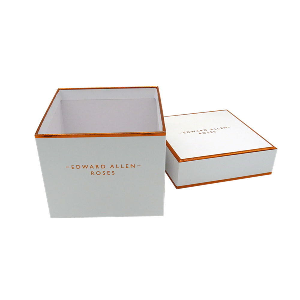 Square White Flower Box with Hot Foil Logo 4