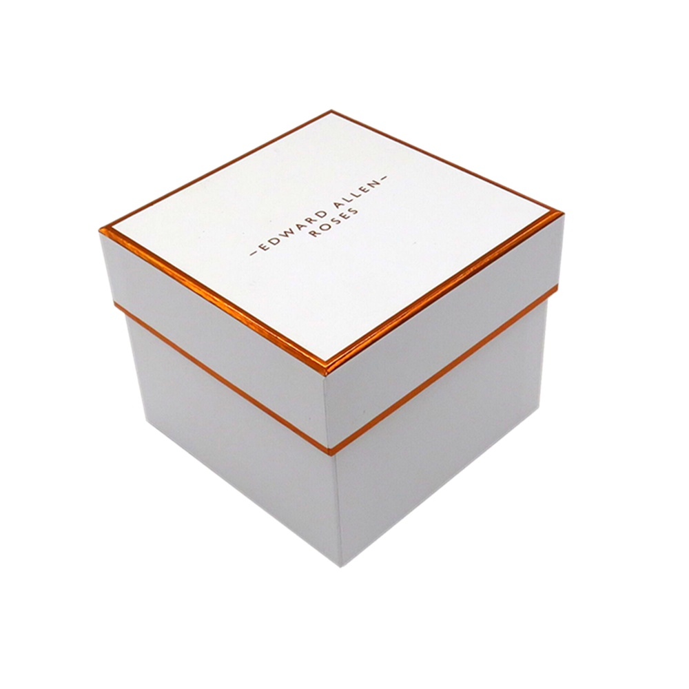 Square White Flower Box with Hot Foil Logo 5