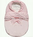 Armani Junior baby girls pink padded nest bunting sleeping bag  2