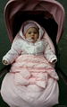 Armani Junior baby girls pink padded nest bunting sleeping bag  3