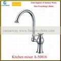 brass deck mounted pull-out kitchen water mixer