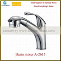 brass deck mounted pull-out kitchen water mixer