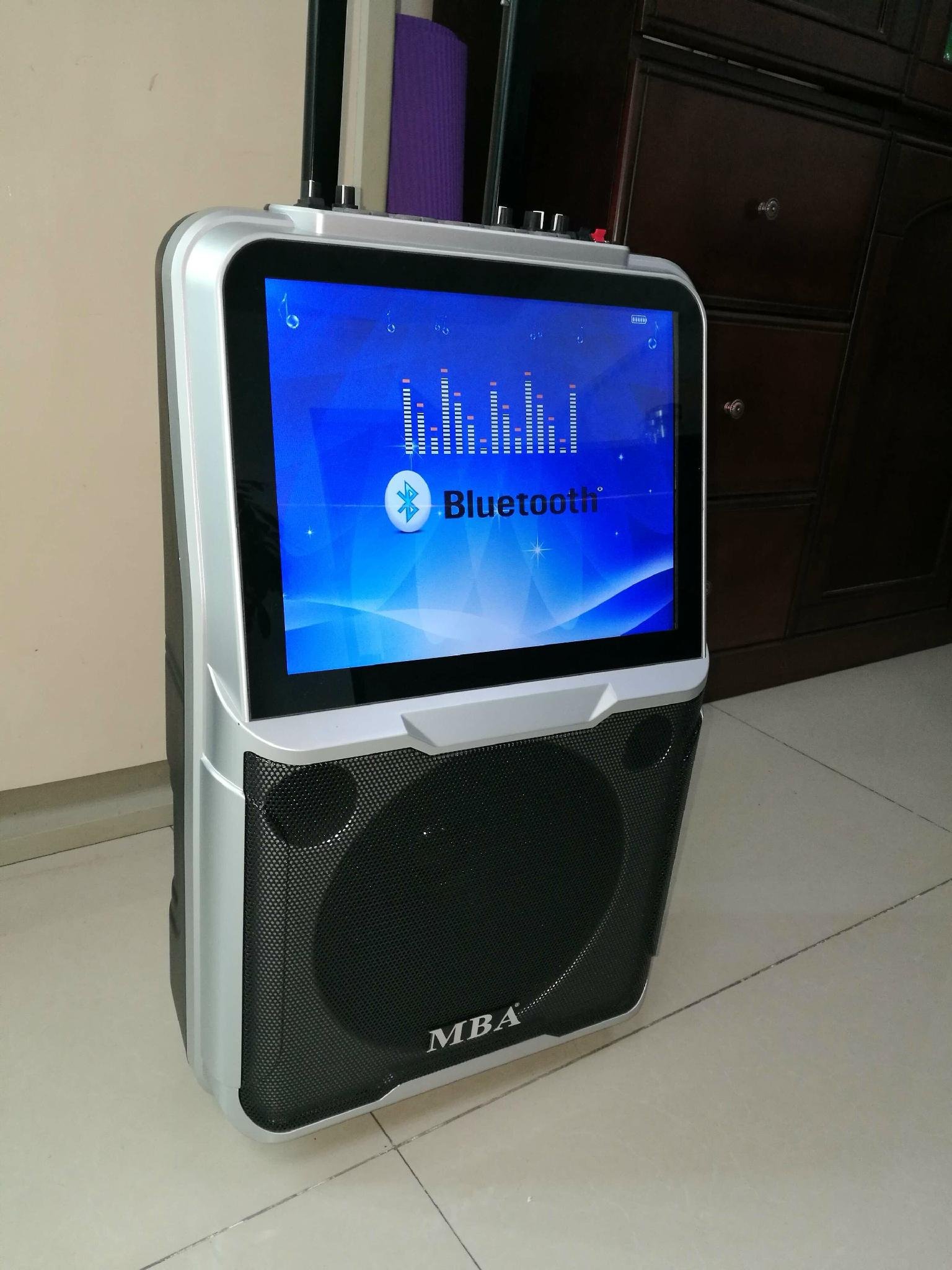 MBA trolley Recharged Amplifier Blutooth Speaker With 12 inch LED Screen display