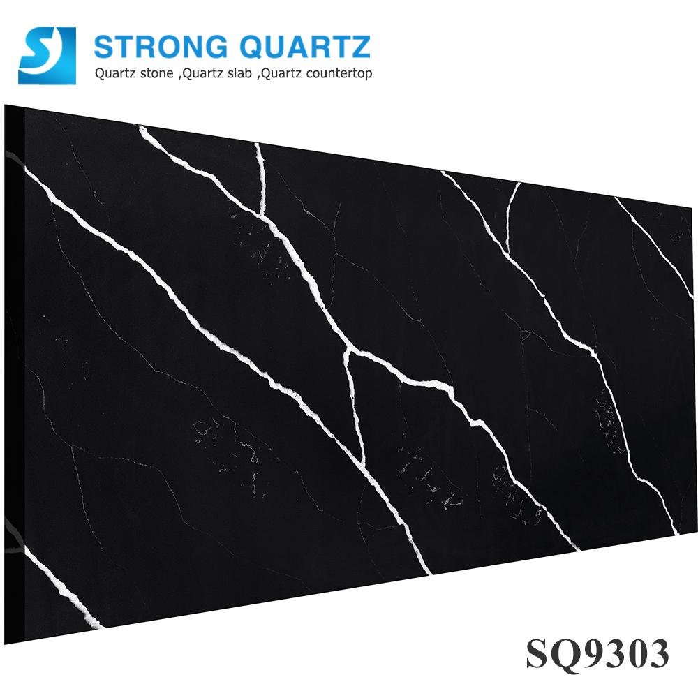 China Factory Quartz slabs white/black Calacatta series 2