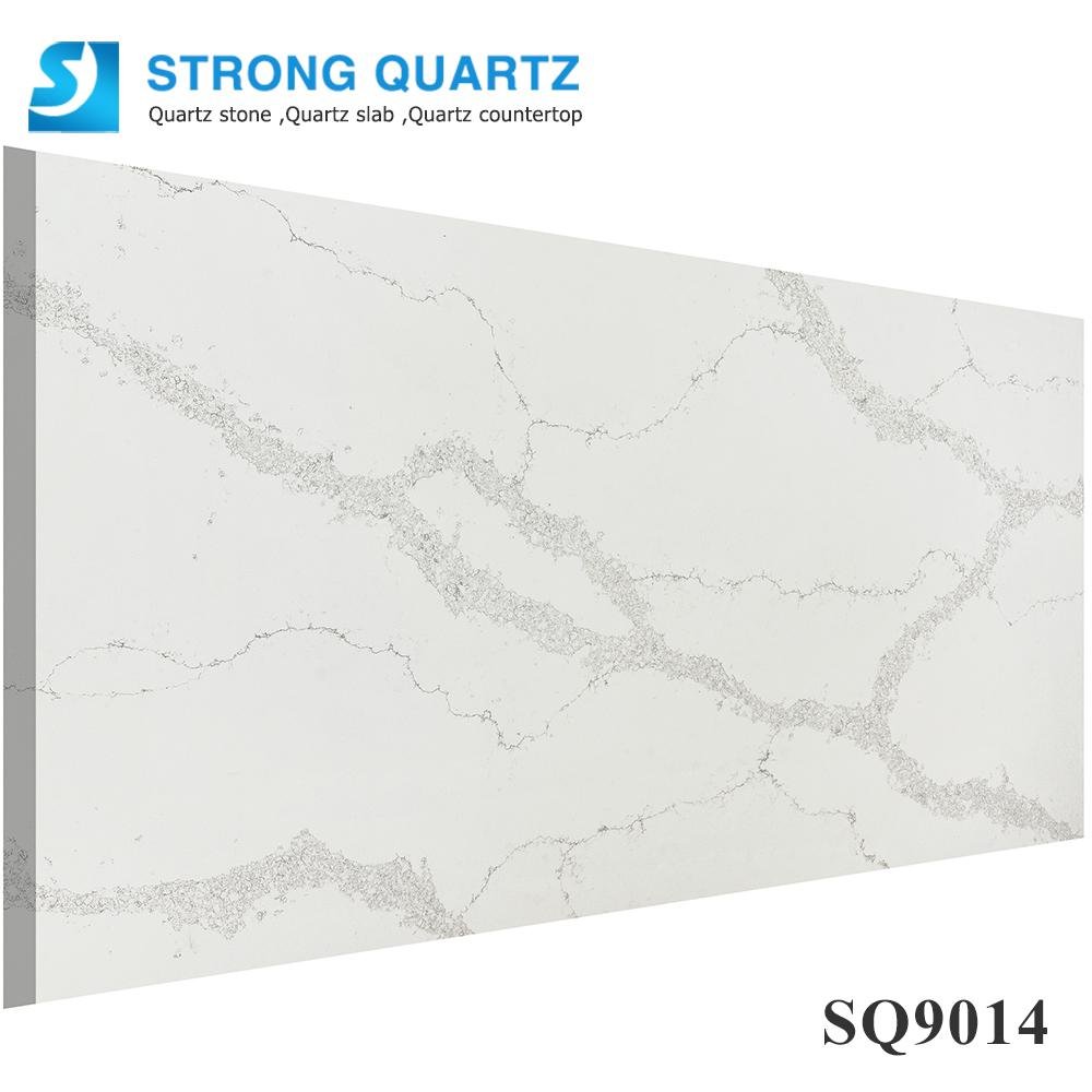 Quartz stone slabs with marble series white Calacatta  2