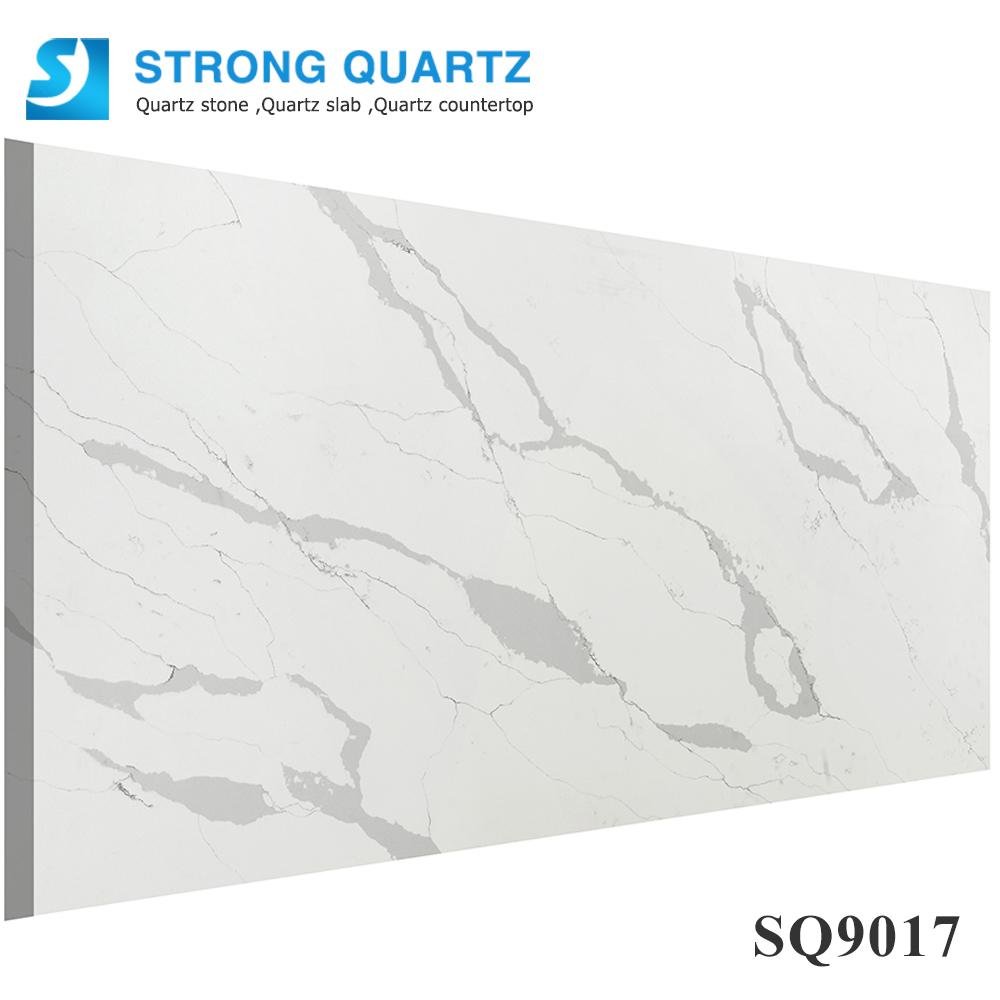 Quartz stone slabs with marble series white Calacatta  3