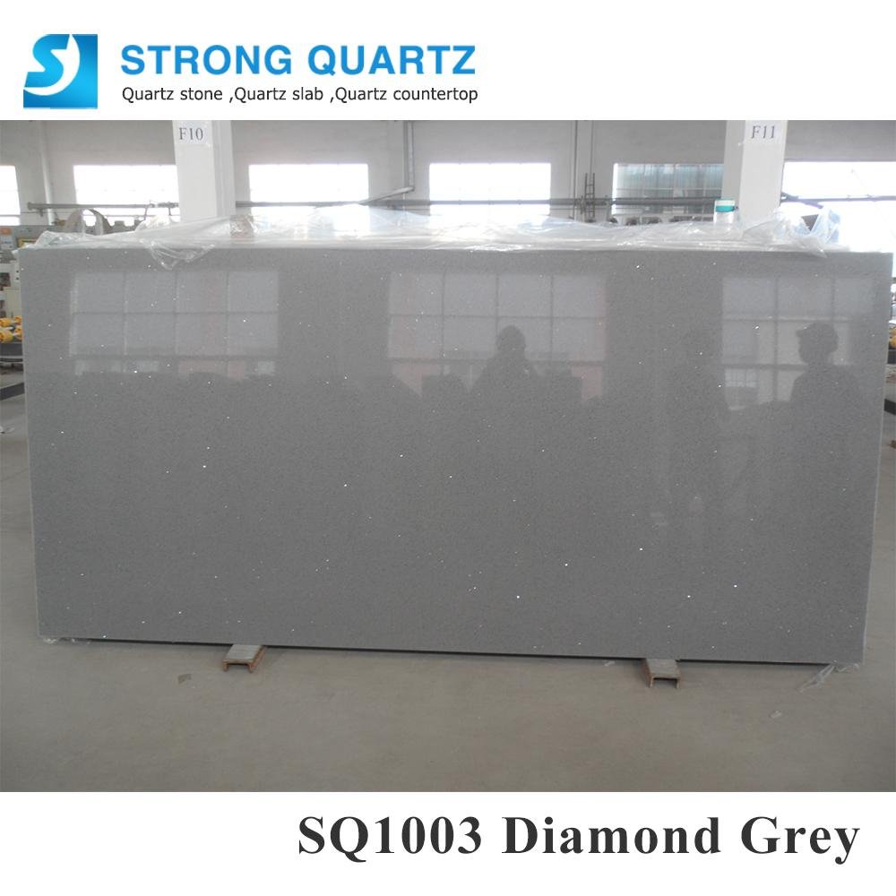 Diamond /galaxy /Stellar white Quartz Stone slab 5