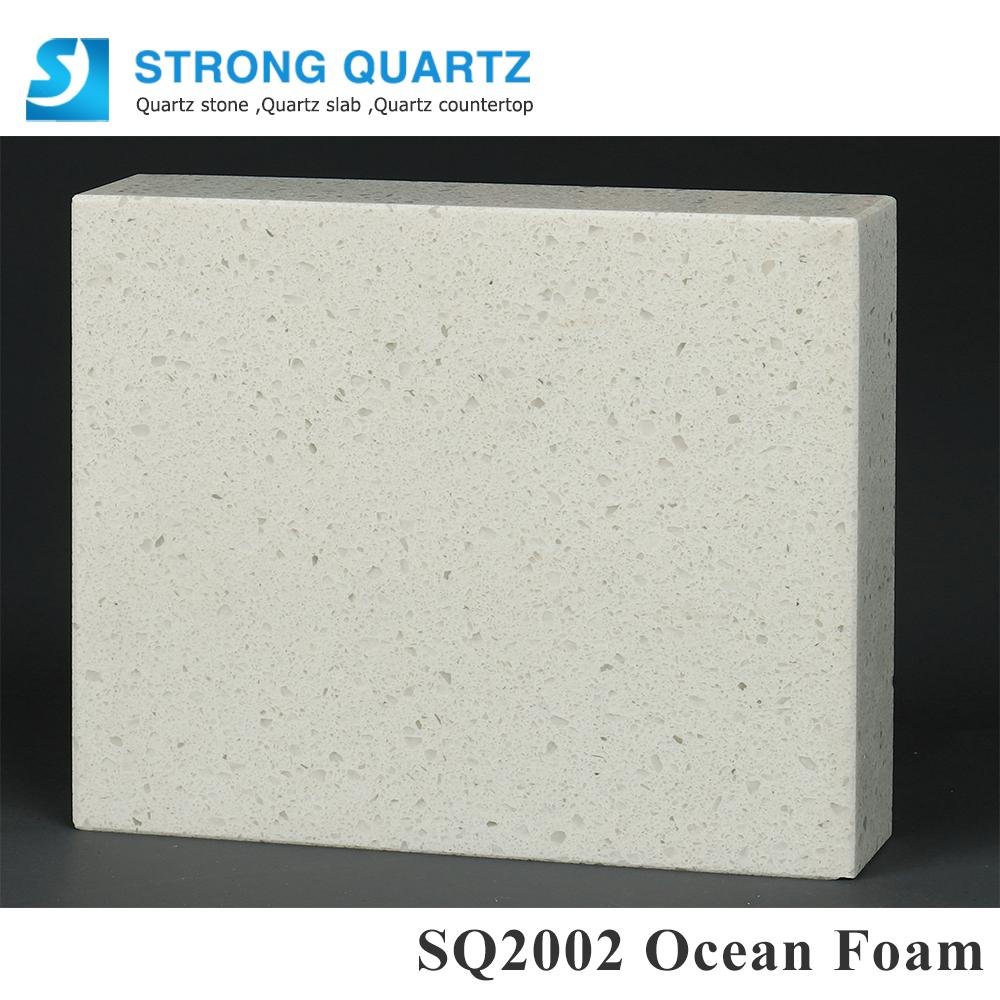 Grey artificial quartz stone slabs for kitchen vanity top 4