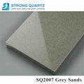 Grey artificial quartz stone slabs for kitchen vanity top