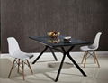 Strong Structure MDF Top Powder Coated Metal Legs Dining Table