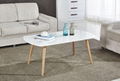 Newest Marble Effect MDF Top Beech Wood Legs Center Table 1