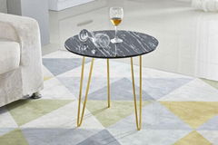 Fashion Marble Picture Top Wood Leg Side