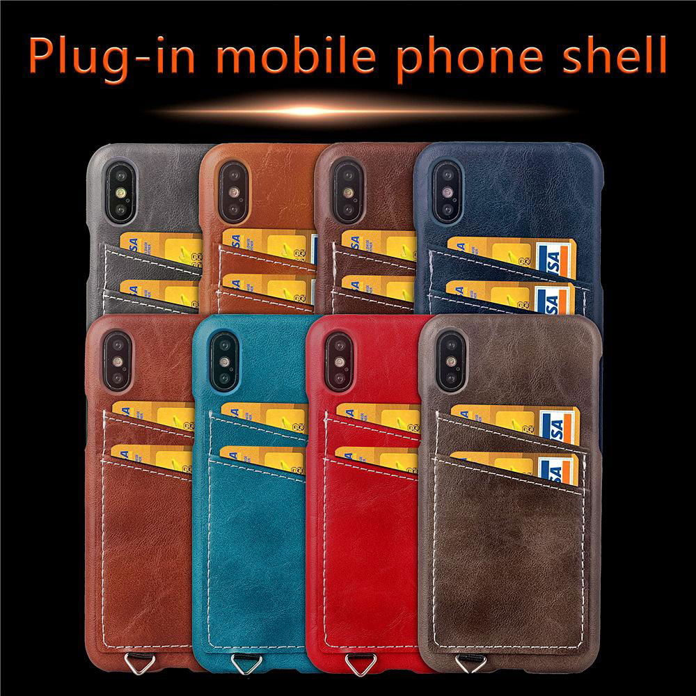 Best selling luxury card slot pu leather back phone case for iphone x  