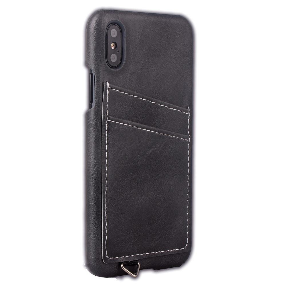 Best selling luxury card slot pu leather back phone case for iphone x   5