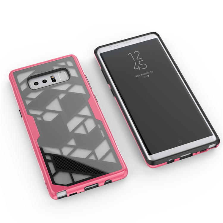Hybrid R   ed PC TPU 2 In 1 Geometry Mobile Phone Cover For  samsung note8 s8 3