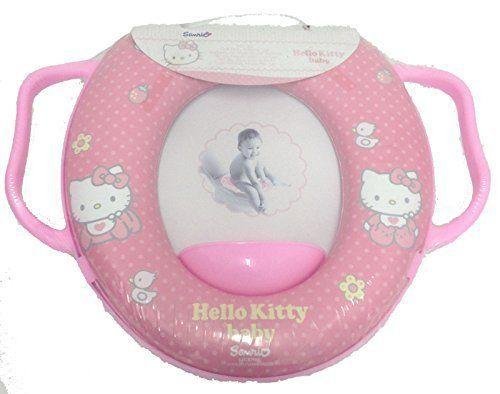 Disney Hello Kitty Soft Padded Cushioned Toilet Trainer Seat With Handles in Pin
