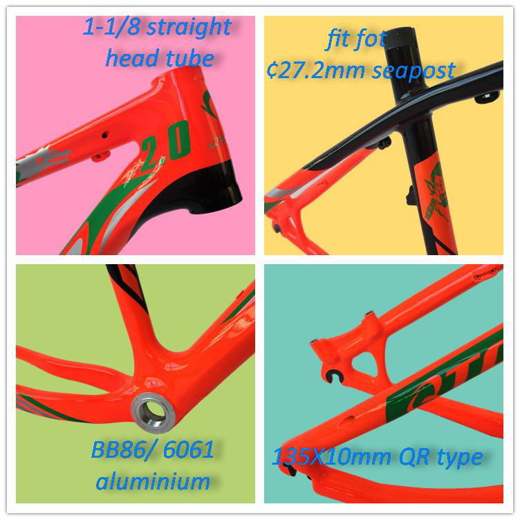 26er Carbon Mountain Bike frames CHINA Supplier BB68 6061 CARBON MTB BIKE FRAME 3