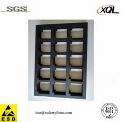 Packing insert die cut foam conductive and high density