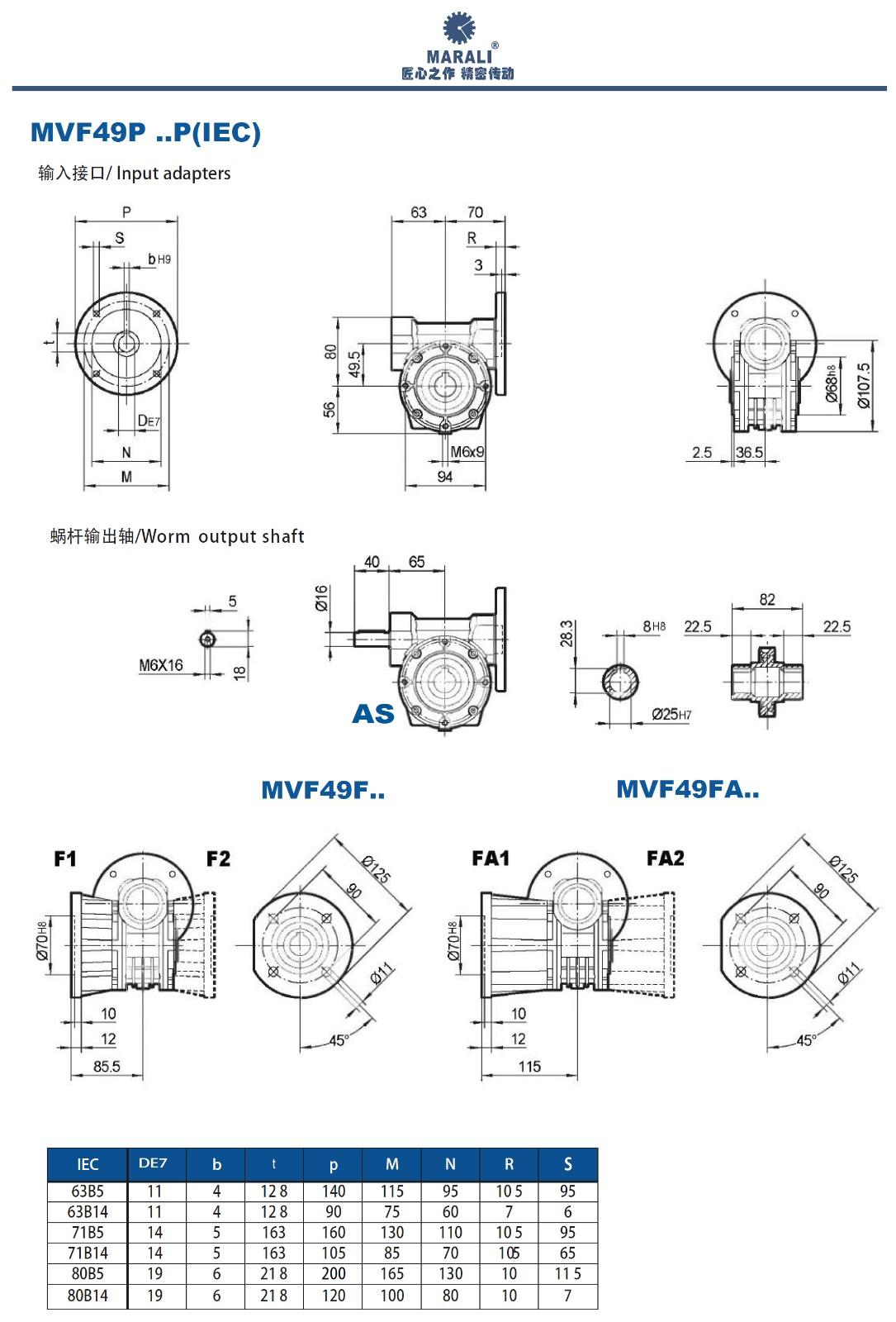 MVF series worm gear reducer（BONFIGLIOLI Style) 4