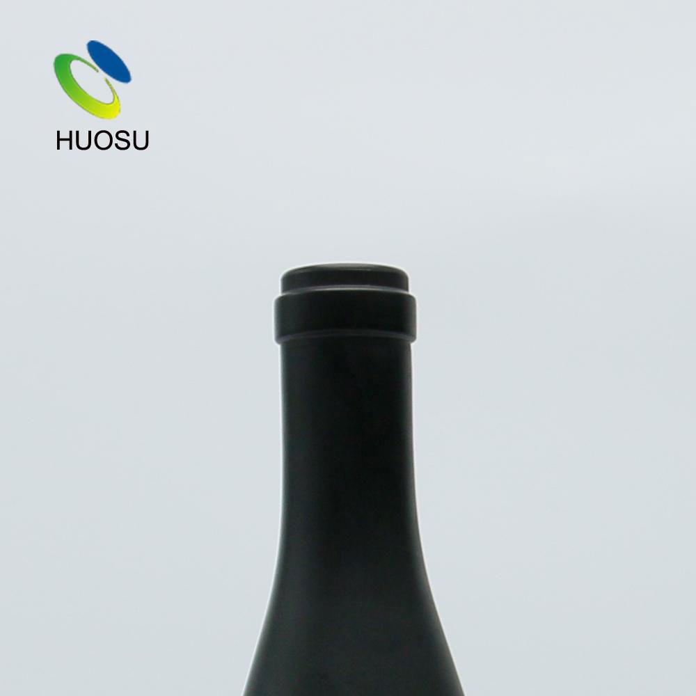Wholesale 750ml Burgundy Glass Bottle Matt Black Glass Alcohol Spirit Bottle Pri 3