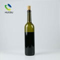 Huosu 375ml 700ml 750ml dark green glass wine bottles with cork lids 3