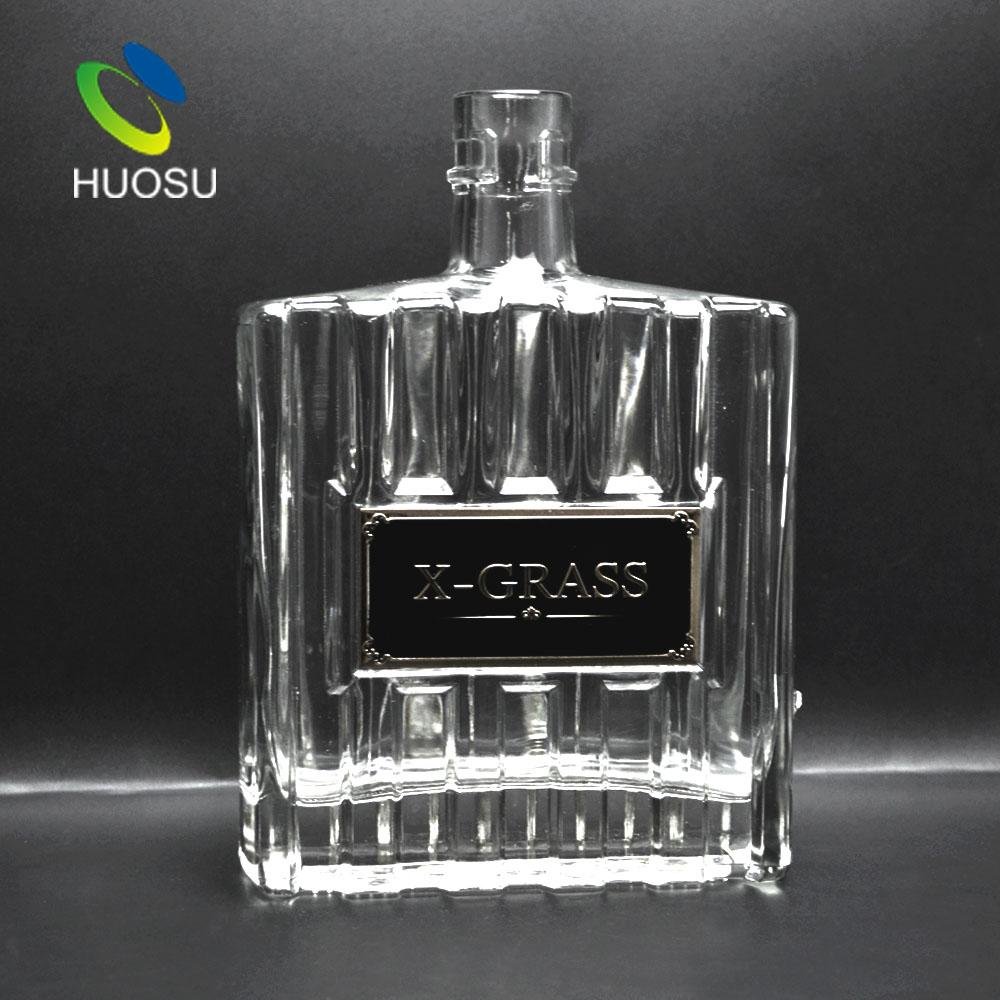 Wholesale glass square flat perfume bottle whisky glass jars 2