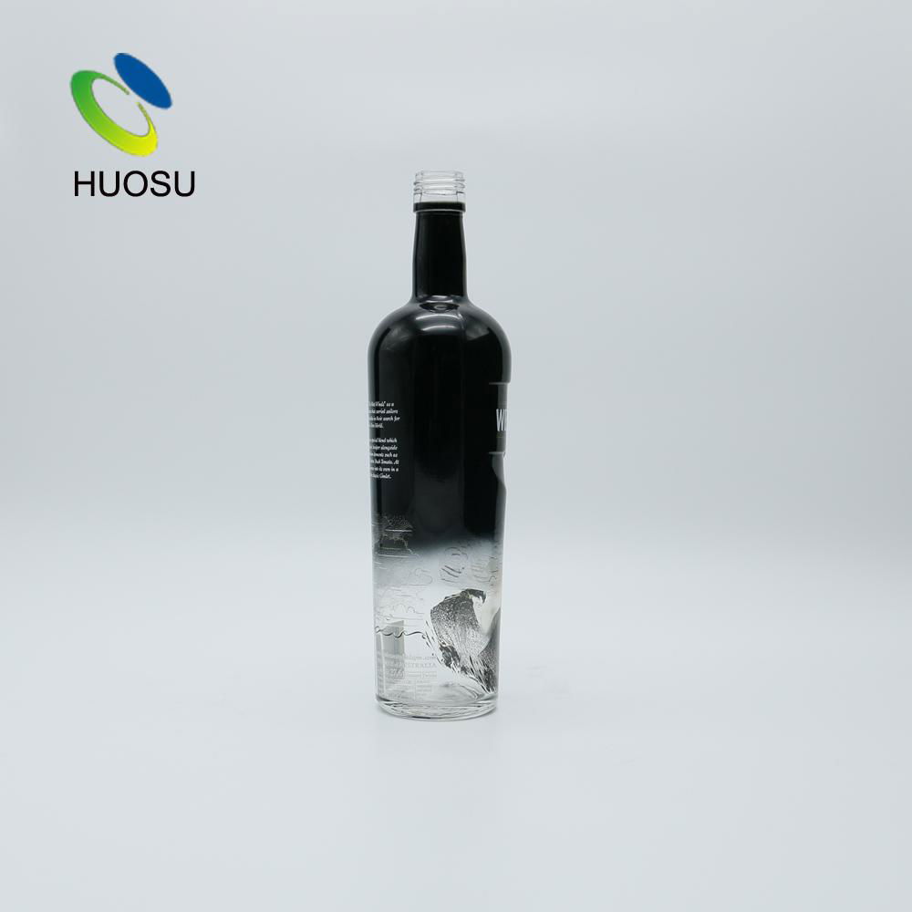 500ml 750ml beautiful empty glass wine bottles for whisky vodka brandy with scre 4