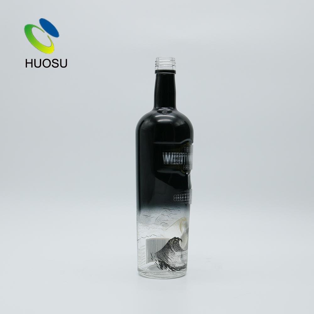 500ml 750ml beautiful empty glass wine bottles for whisky vodka brandy with scre