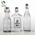 High Flint Production Line Sparkling 750ml Clear Beer Glass Growler With Flip To 2