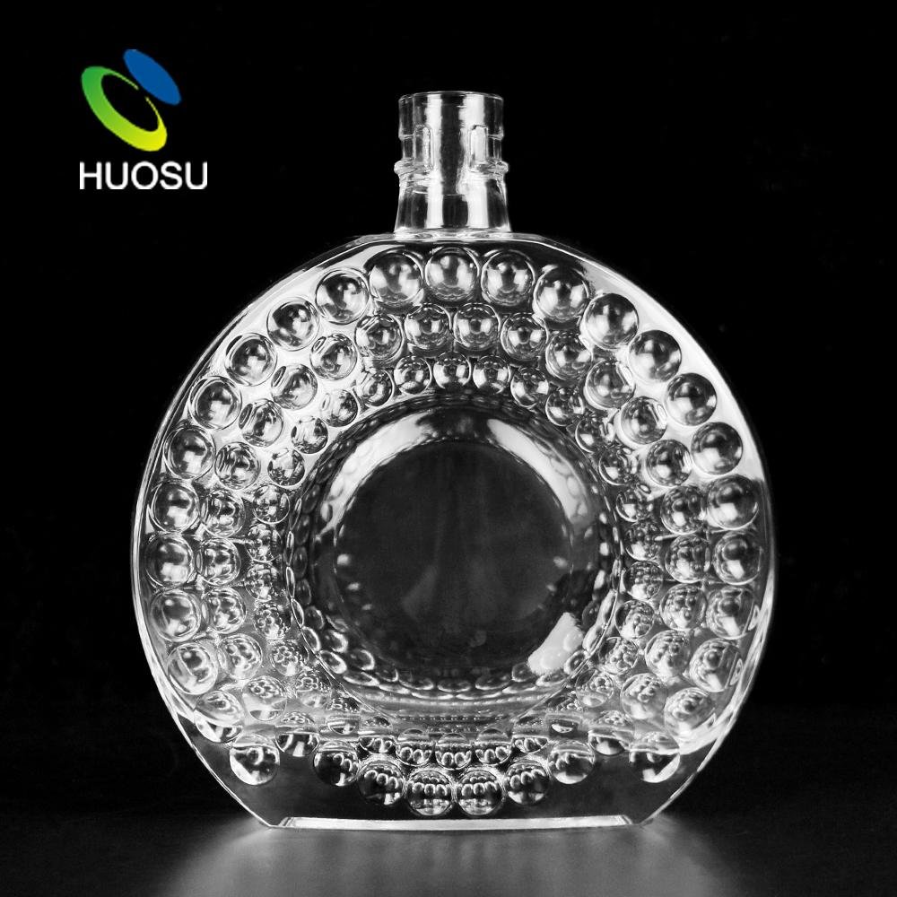 Huosu 750ml antique corked glass liquor bottles wholesale 4