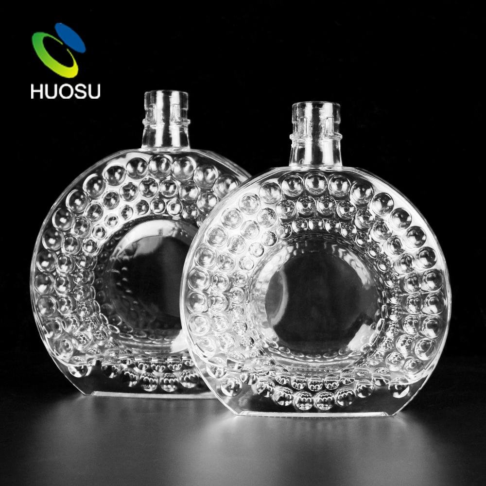 Huosu 750ml antique corked glass liquor bottles wholesale 5