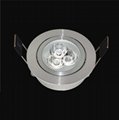 1Ｗ3W embedded spotlight adjustable angle silver LED ceiling spotlight
