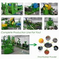 Waste tire recycling line with rubber cracker and crumbs mills 2