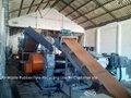 Waste tire recycling line with rubber cracker and crumbs mills 4
