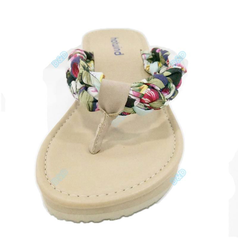 New design women wedge flip flops with braided straps 4