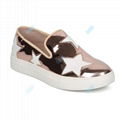 Wholesale women star design leather sneaker loafers