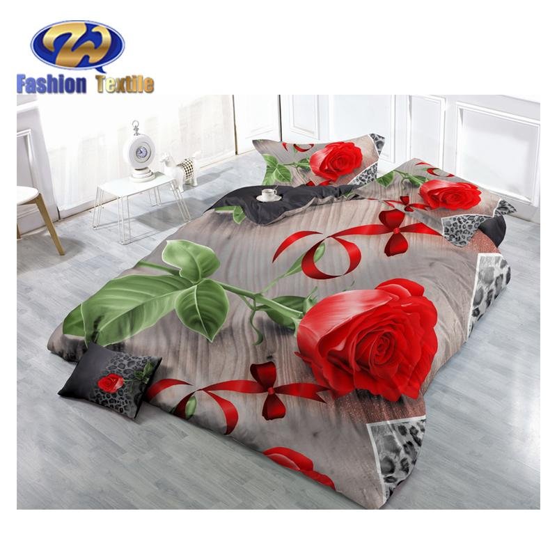 High-end polyester 3d fitted bed sheet bedding duvet cover set