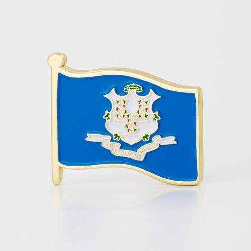 Connecticut American Flag Lapel Pin