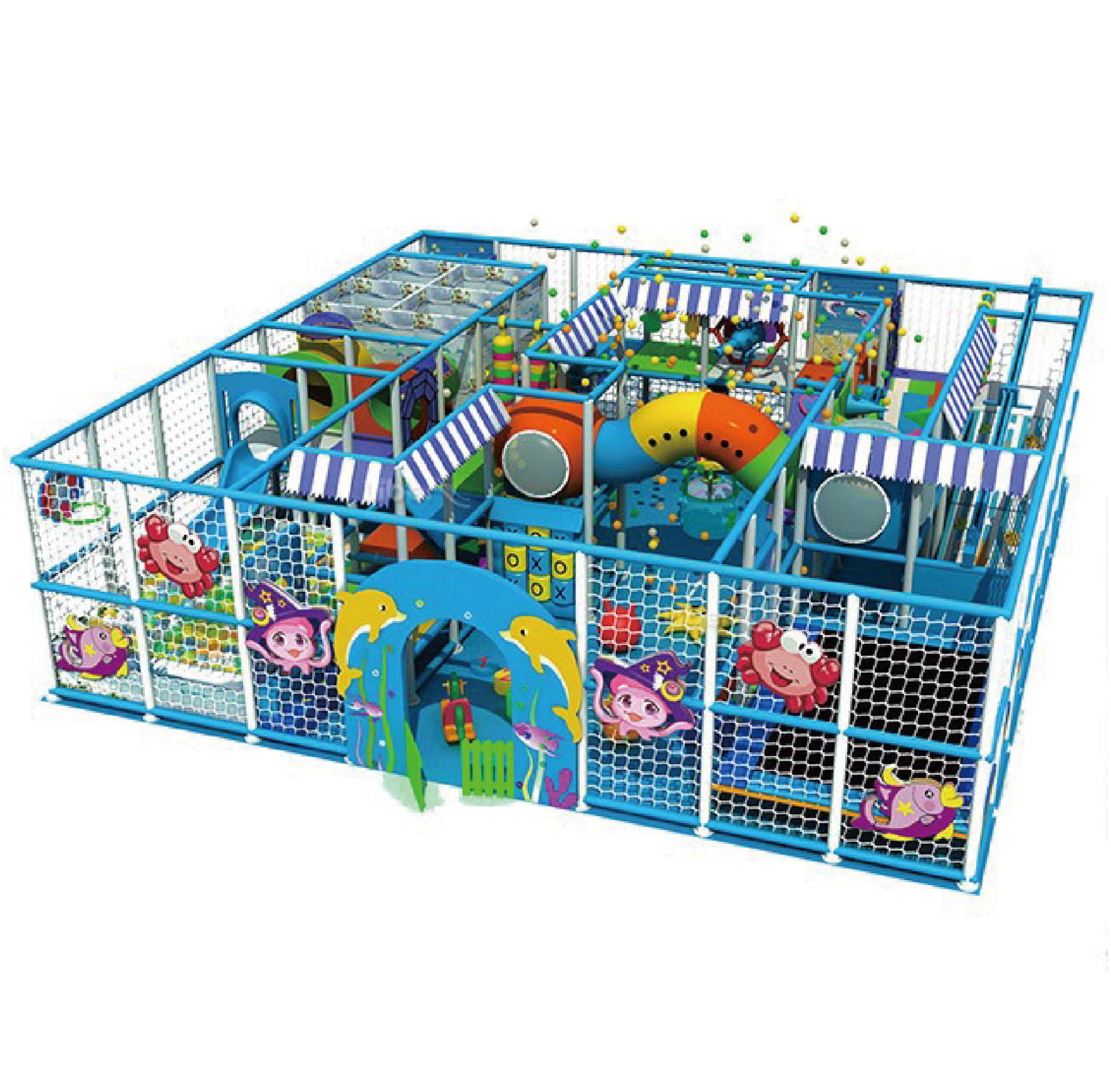 HLB-I17016 LxWxH 10x10x2.8m Two Level Indoor Playground Business for Sale