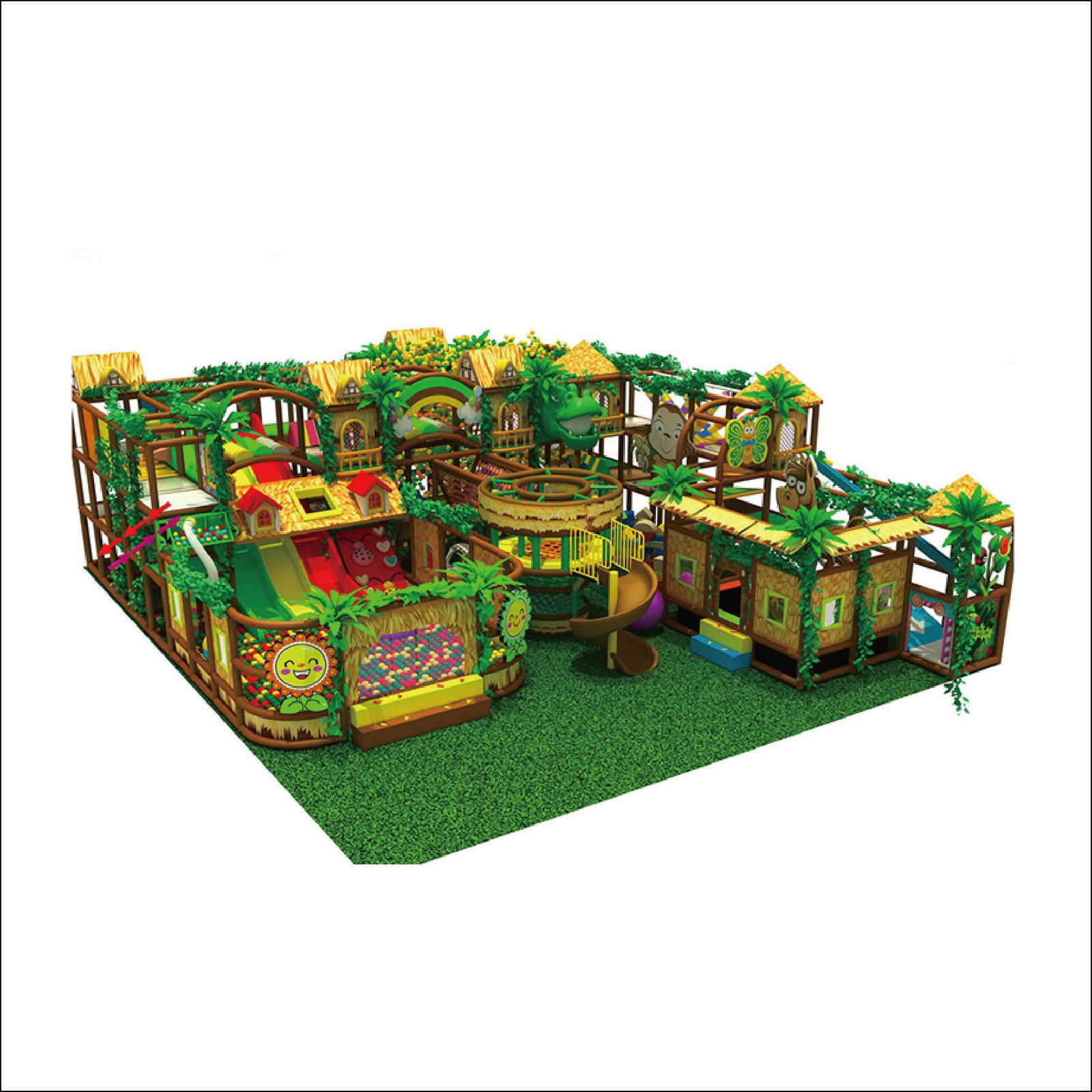 HLB-I17016 LxWxH 10x10x2.8m Two Level Indoor Playground Business for Sale 2