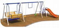 Haileabo HLB-7107E Children Swing Set plus Straight Plastic Slide for Toddler Ba 2