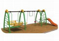 Haileabo HLB-7107E Children Swing Set plus Straight Plastic Slide for Toddler Ba 4