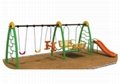 Haileabo HLB-7107E Children Swing Set plus Straight Plastic Slide for Toddler Ba 5