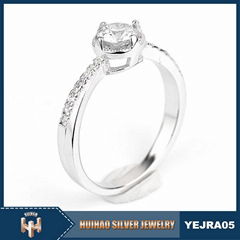 Guangzhou jewelry new design hot sale 925 sterling silver cz ring