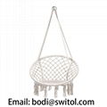 Amazon Hot Sale Outdoor Indoor Round Macrame Cotton Rope Hammock Swing Chair